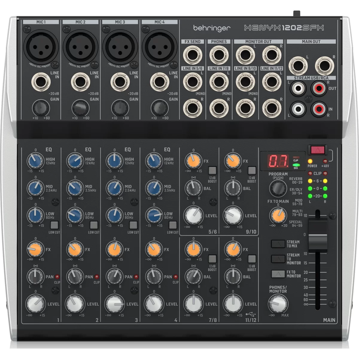 Behringer Xenyx 1202SFX 12-канальный аналоговый микшер купить в